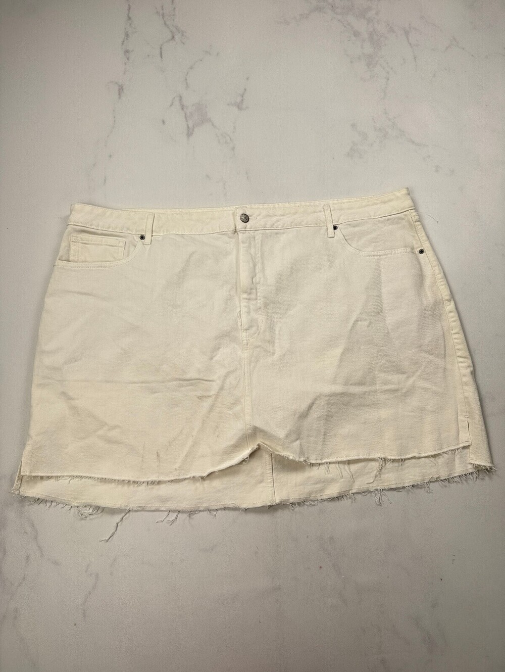 Old Navy White A-Line Skirt 1990s High Rise - Womens 28 Plus